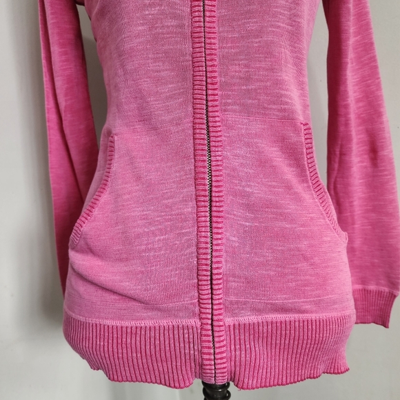Banana Republic Heathered Pink Cotton Zipper Hoodie Jacket - Picture 4 of 9